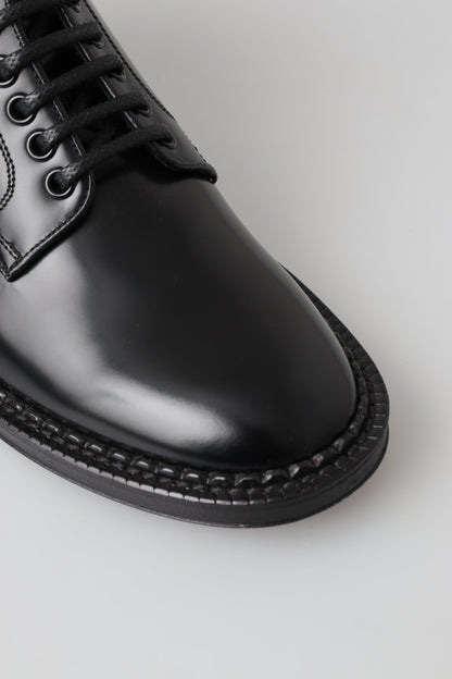 Dolce & Gabbana Schwarze Leder Herren Kurzstiefel Schnürschuhe