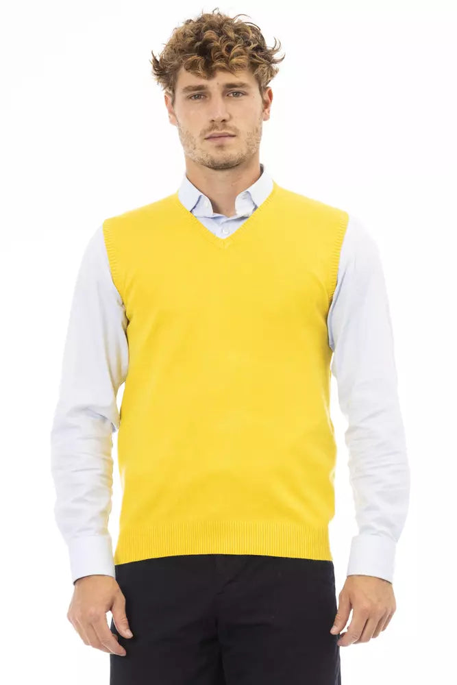 Alpha Studio Gelbe Viskose Herren Jacke
