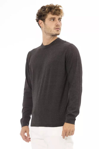 Alpha Studio Brauner Baumwollpullover für Männer