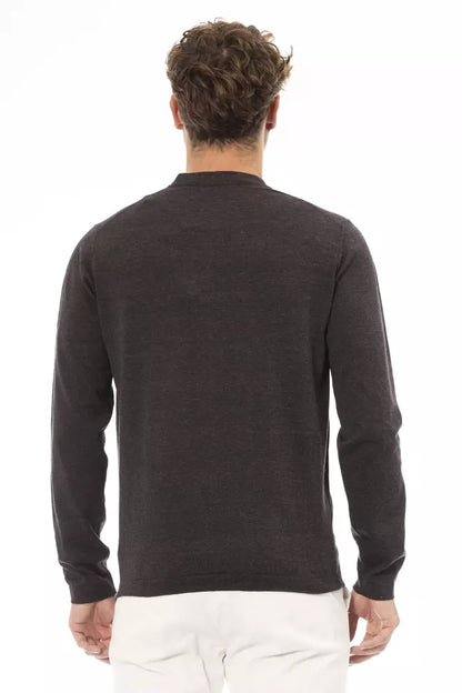 Alpha Studio Brauner Baumwollpullover für Männer