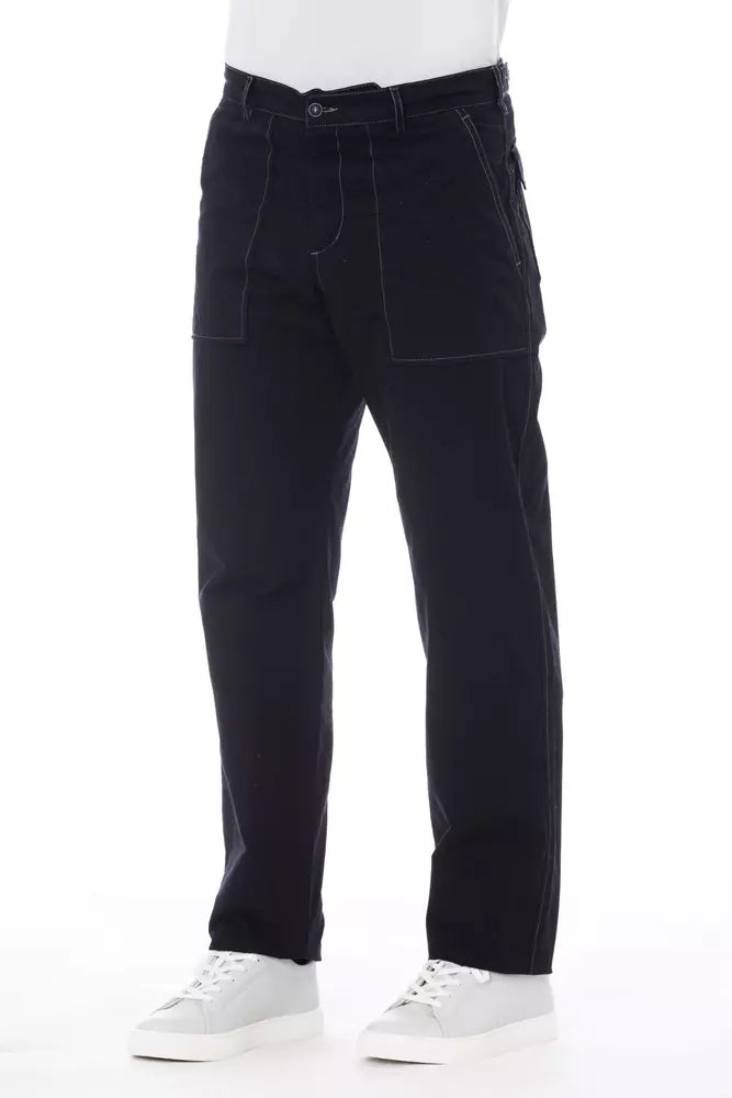Alpha Studio Blaue Baumwolle Herrenhose