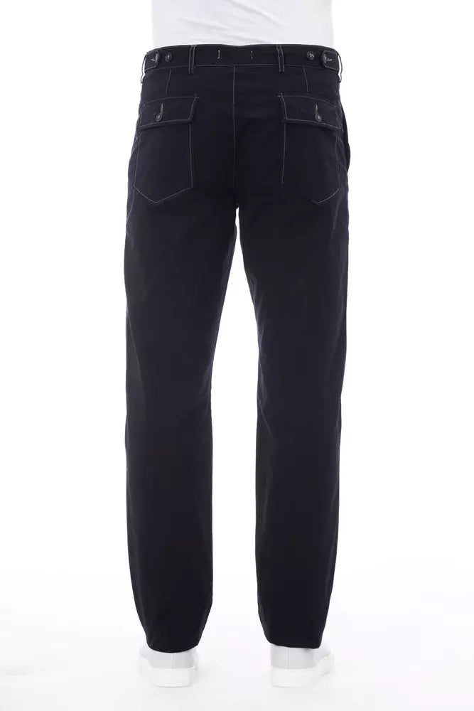 Alpha Studio Blaue Baumwolle Herrenhose