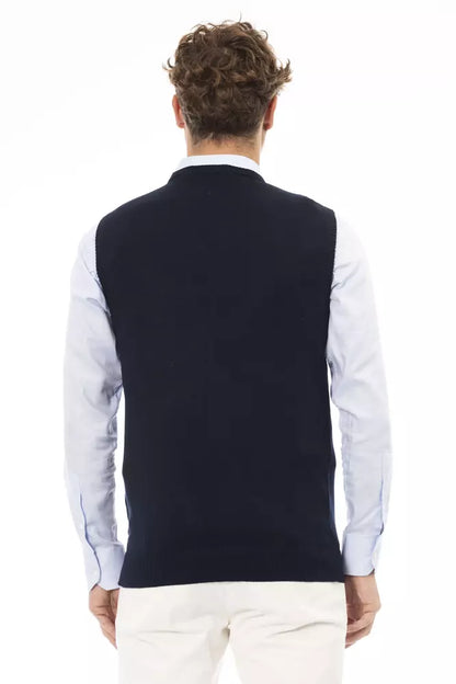 Alpha Studio Blaue Viskose Herren Jacke