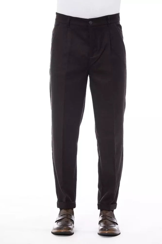 Alpha Studio Braun Wolle Männer Hose