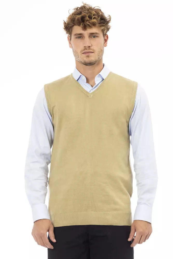 Alpha Studio Beige Viskose Männer Jacke