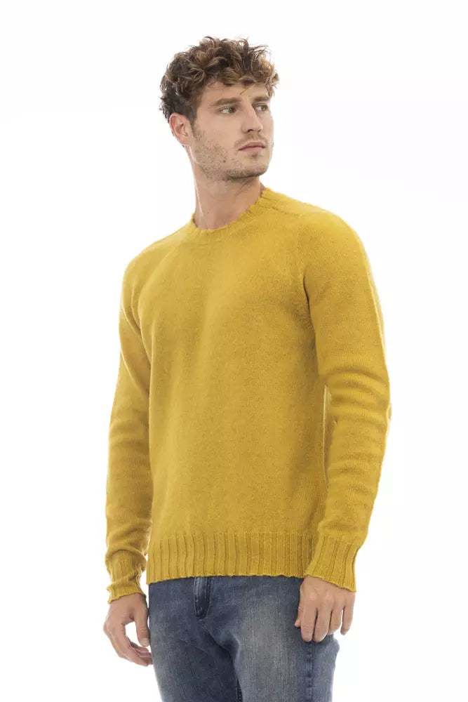 Alpha Studio Gelber Pullover aus Wolle für Männer