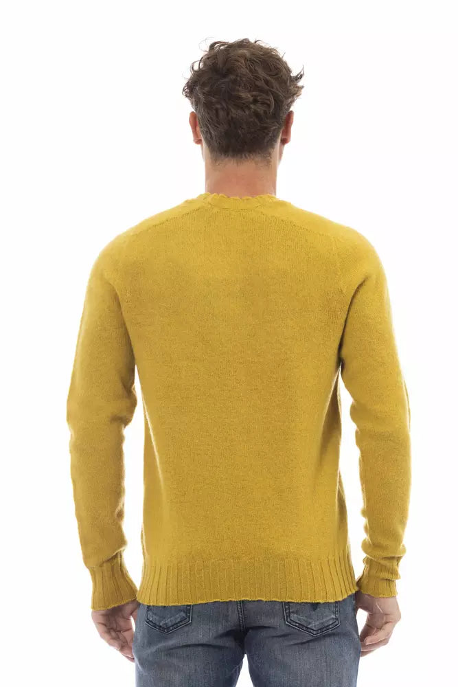 Alpha Studio Gelber Pullover aus Wolle für Männer