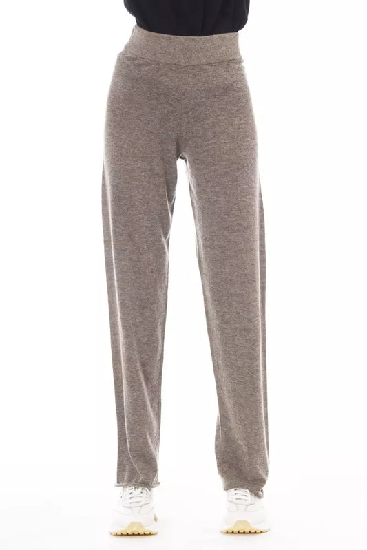Alpha Studio Braun Wolle Frauen Hose