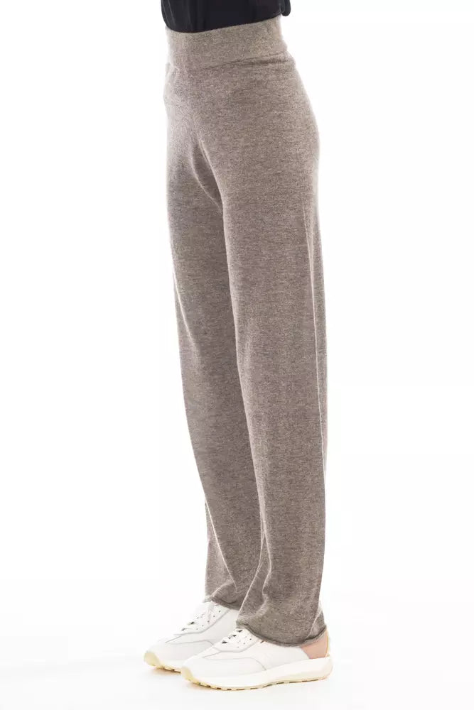 Alpha Studio Braun Wolle Frauen Hose