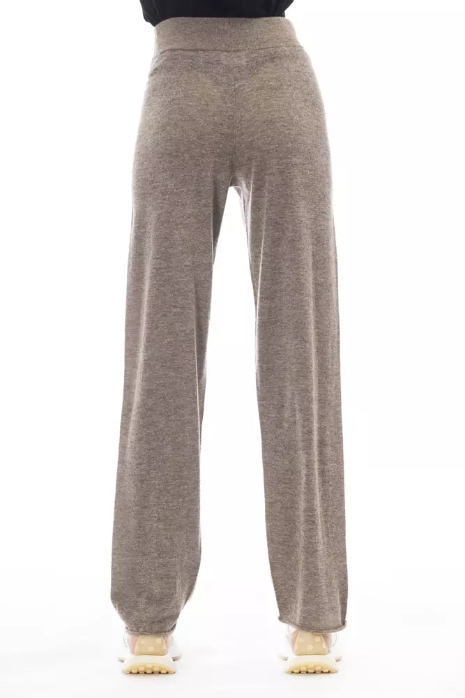 Alpha Studio Braun Wolle Frauen Hose
