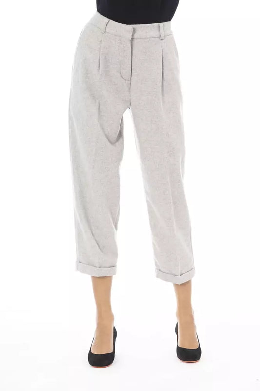 Alpha Studio Graue Wolle Frauen Hose