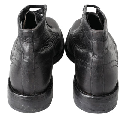 Dolce & Gabbana Schwarzes Pferd Leder Perugino Stiefel