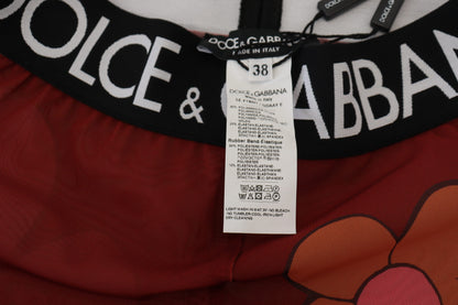 Dolce &amp; Gabbana Red floral high waist leggings