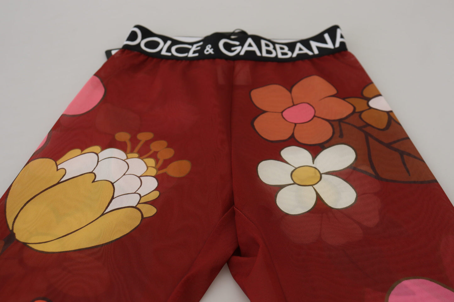 Dolce &amp; Gabbana Red floral high waist leggings