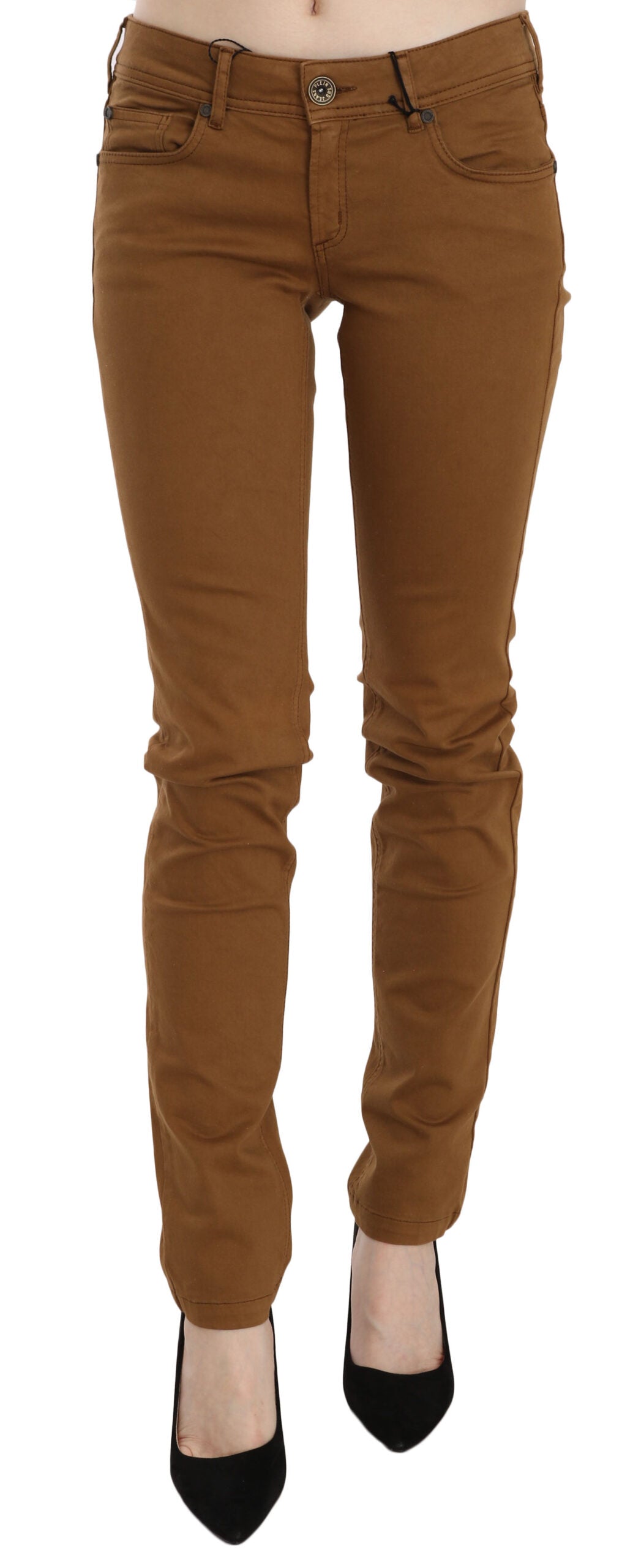 PLEIN SUD Chic mid-waist cotton skinny pants