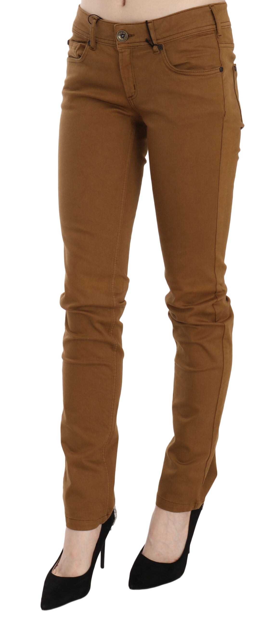 PLEIN SUD Chic mid-waist cotton skinny pants
