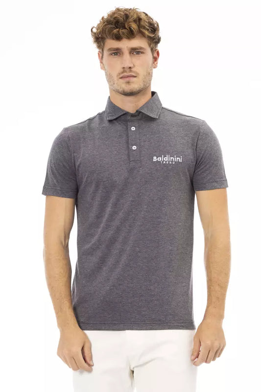 Baldinini Trend Graues Baumwoll-Polohemd für Männer