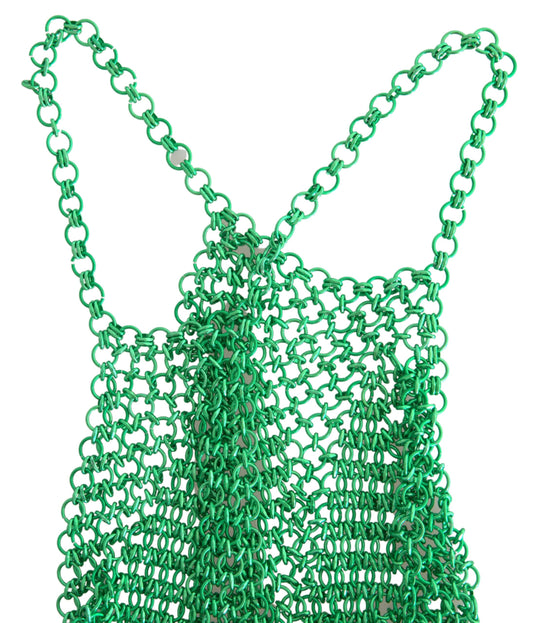 Dolce & Gabbana Grünes Aluminium-Ärmelloses Neckholder-Top
