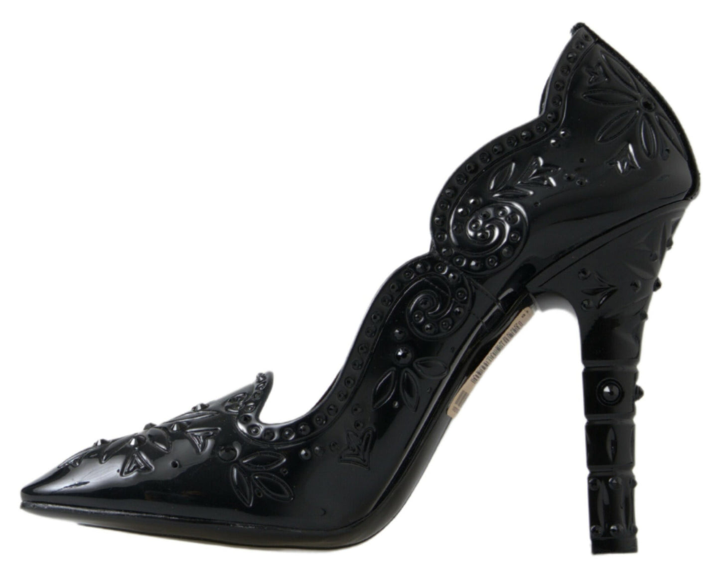 Dolce & Gabbana Schwarz CINDERELLA Floral Crystal Heels Schuhe
