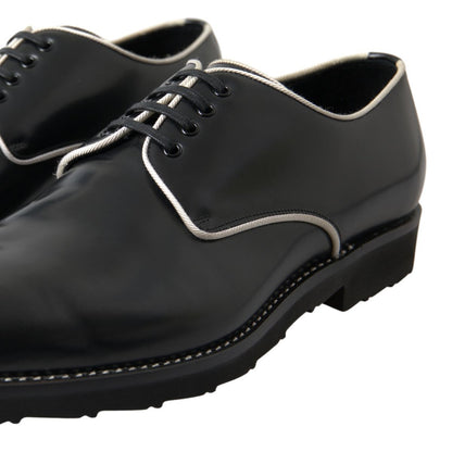 Dolce & Gabbana Schwarz Weiß Leder Formale Schuhe