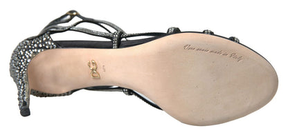 Dolce & Gabbana Strass Stiletto Sandale Satin Schuhe