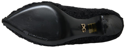 Dolce & Gabbana Schwarze Stiletto Heels Mittlere Wadenstiefel