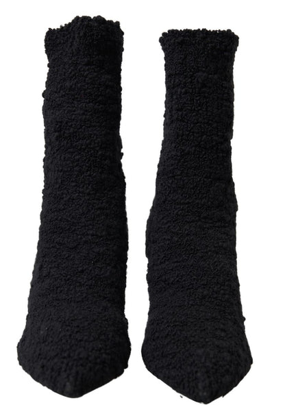 Dolce & Gabbana Schwarze Stiletto Heels Mittlere Wadenstiefel