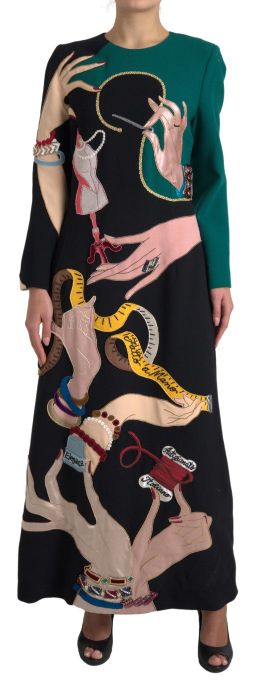 Dolce &amp; Gabbana Elegant A-line dress made of wool in multicolor
