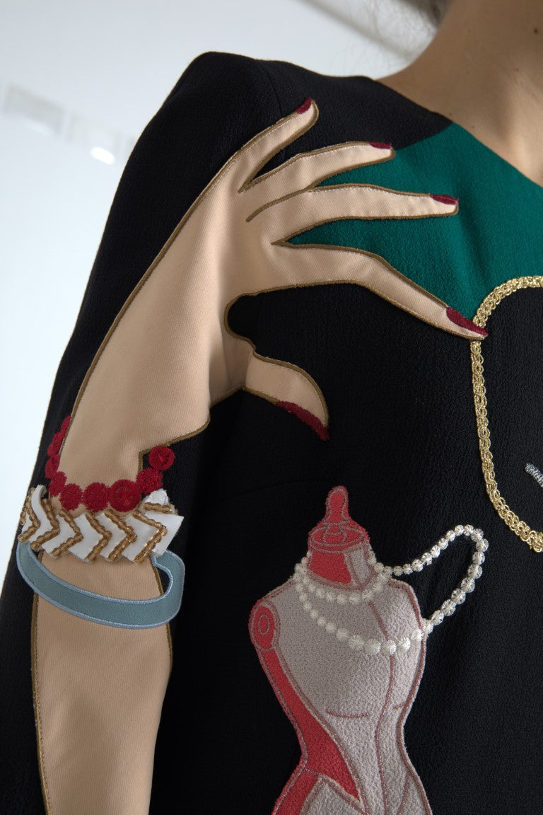 Dolce &amp; Gabbana Elegant A-line dress made of wool in multicolor