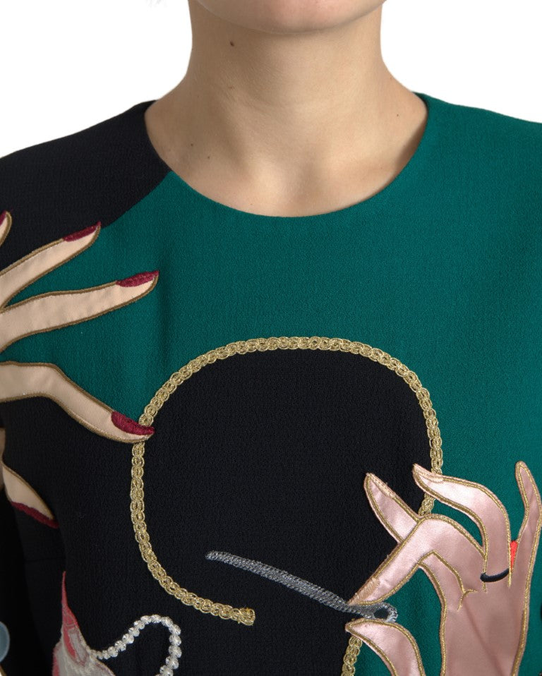 Dolce &amp; Gabbana Elegant A-line dress made of wool in multicolor