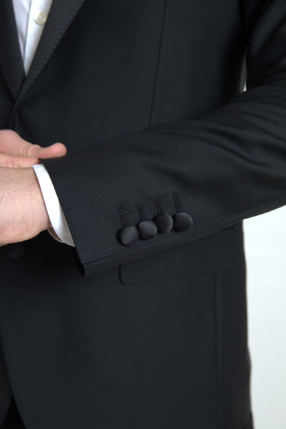Dolce & Gabbana Schwarzer einreihiger MARTINI Blazer aus Wolle