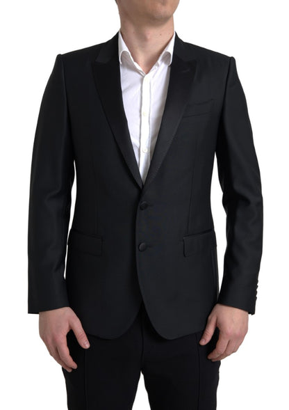 Dolce & Gabbana Schwarzer einreihiger MARTINI Blazer aus Wolle