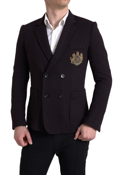 Dolce & Gabbana Lila Logo-Stickerei Zweireihiger Blazer