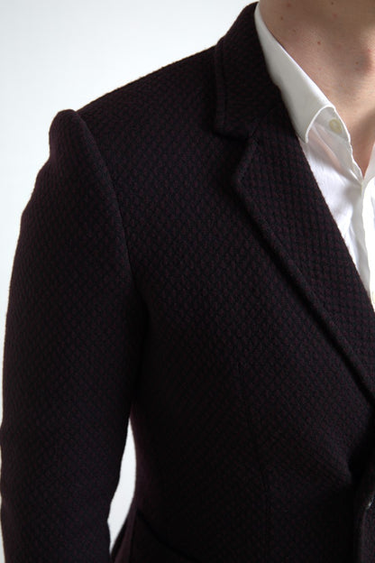 Dolce & Gabbana Lila Logo-Stickerei Zweireihiger Blazer