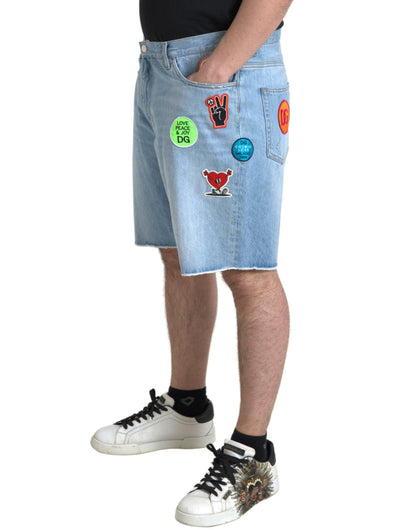 Dolce & Gabbana Hellblaue Baumwolle Herren Bermuda Denim Shorts