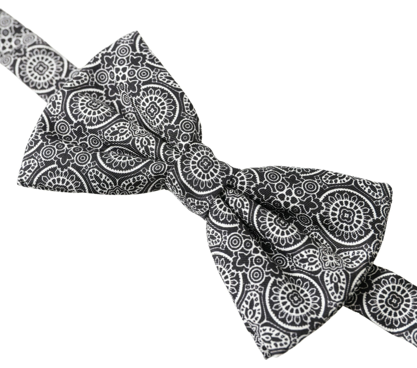 Dolce & Gabbana Schwarz Weiß Muster Einstellbare Hals Papillon Fliege