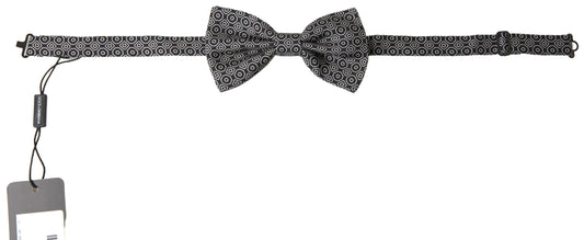 Dolce & Gabbana Schwarz Weiß Muster Einstellbare Hals Papillon Fliege