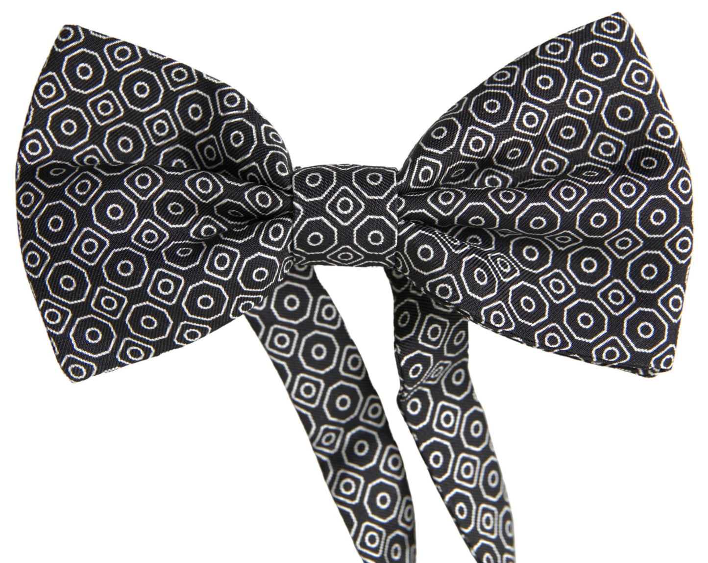 Dolce & Gabbana Schwarz Weiß Muster Einstellbare Hals Papillon Fliege