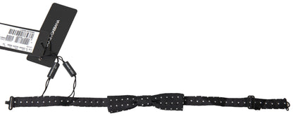 Dolce & Gabbana Schwarze Polka Dot Seide Verstellbare Männer Hals Papillon Fliege