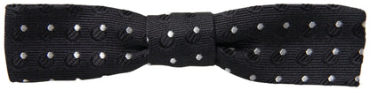 Dolce & Gabbana Schwarze Polka Dot Seide Verstellbare Männer Hals Papillon Fliege