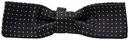 Dolce & Gabbana Schwarze Polka Dot Seide Verstellbare Männer Hals Papillon Fliege