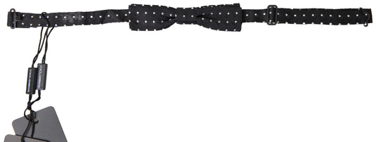 Dolce & Gabbana Schwarze Polka Dot Seide Verstellbare Männer Hals Papillon Fliege