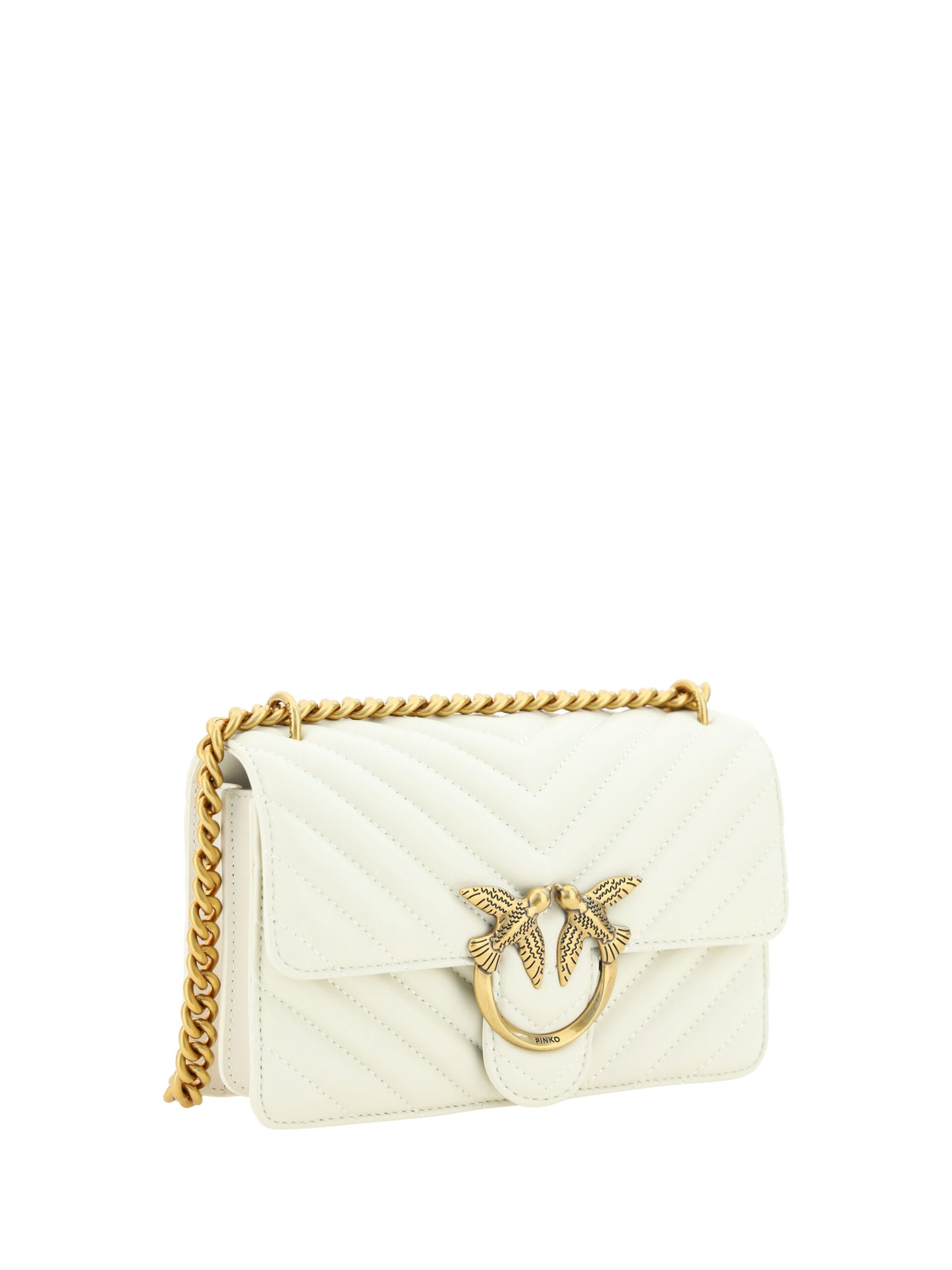 PINKO Elegante weiße Mini Love Umhängetasche