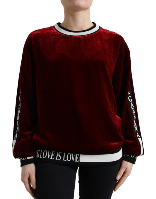 Dolce &amp; Gabbana Elegant burgundy silk blend sweater