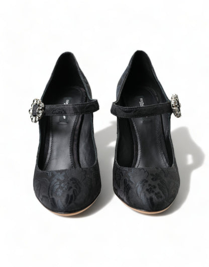 Dolce & Gabbana Schwarz Brokat Mary Janes Heels Pumps Schuhe