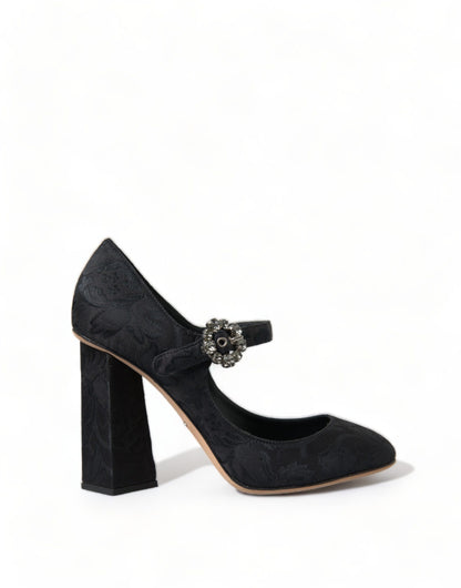Dolce & Gabbana Schwarz Brokat Mary Janes Heels Pumps Schuhe