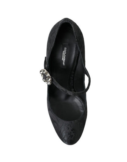 Dolce & Gabbana Schwarz Brokat Mary Janes Heels Pumps Schuhe