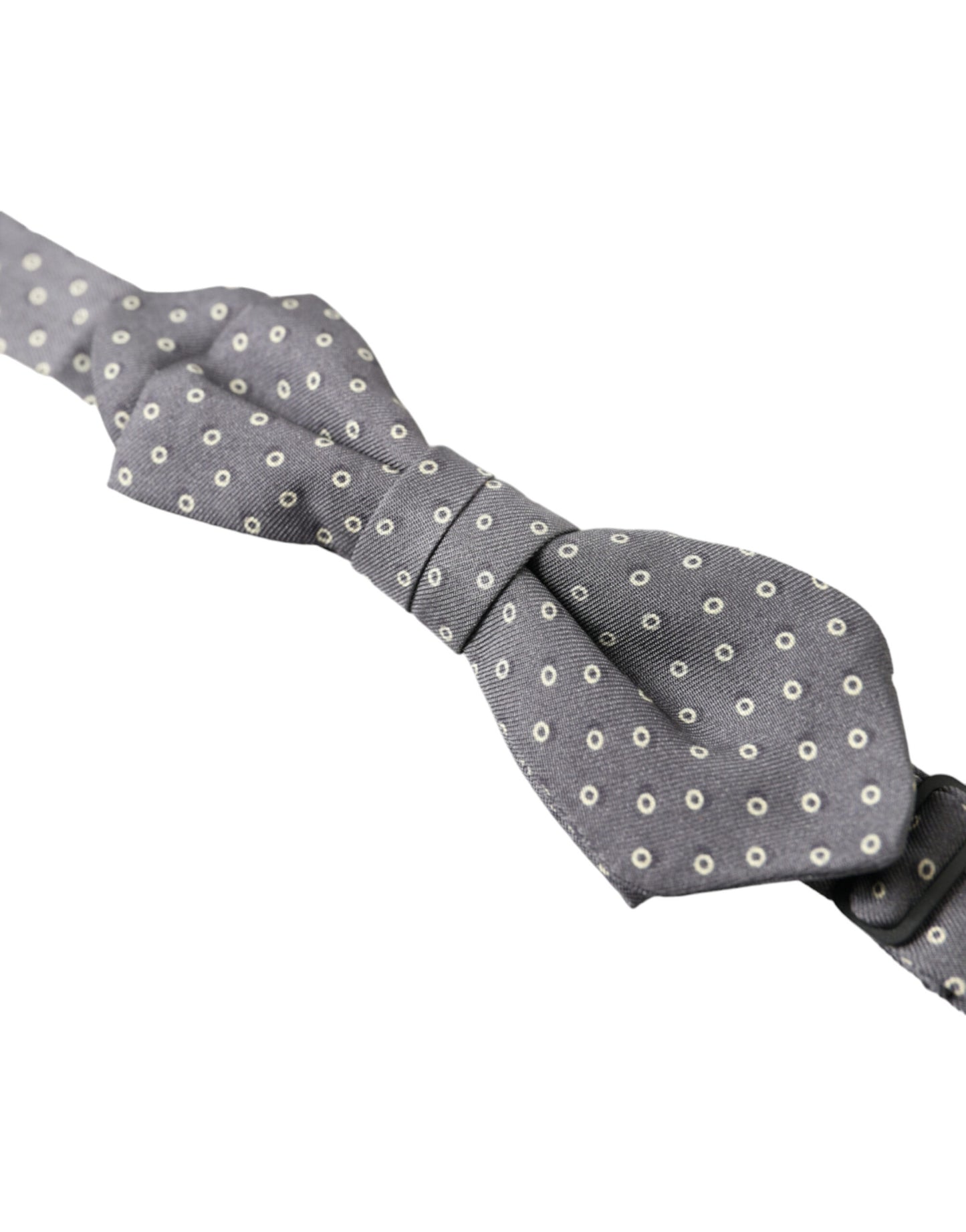 Dolce & Gabbana Graue Polka Dots Seidenfliege mit verstellbarem Halsausschnitt Papillon