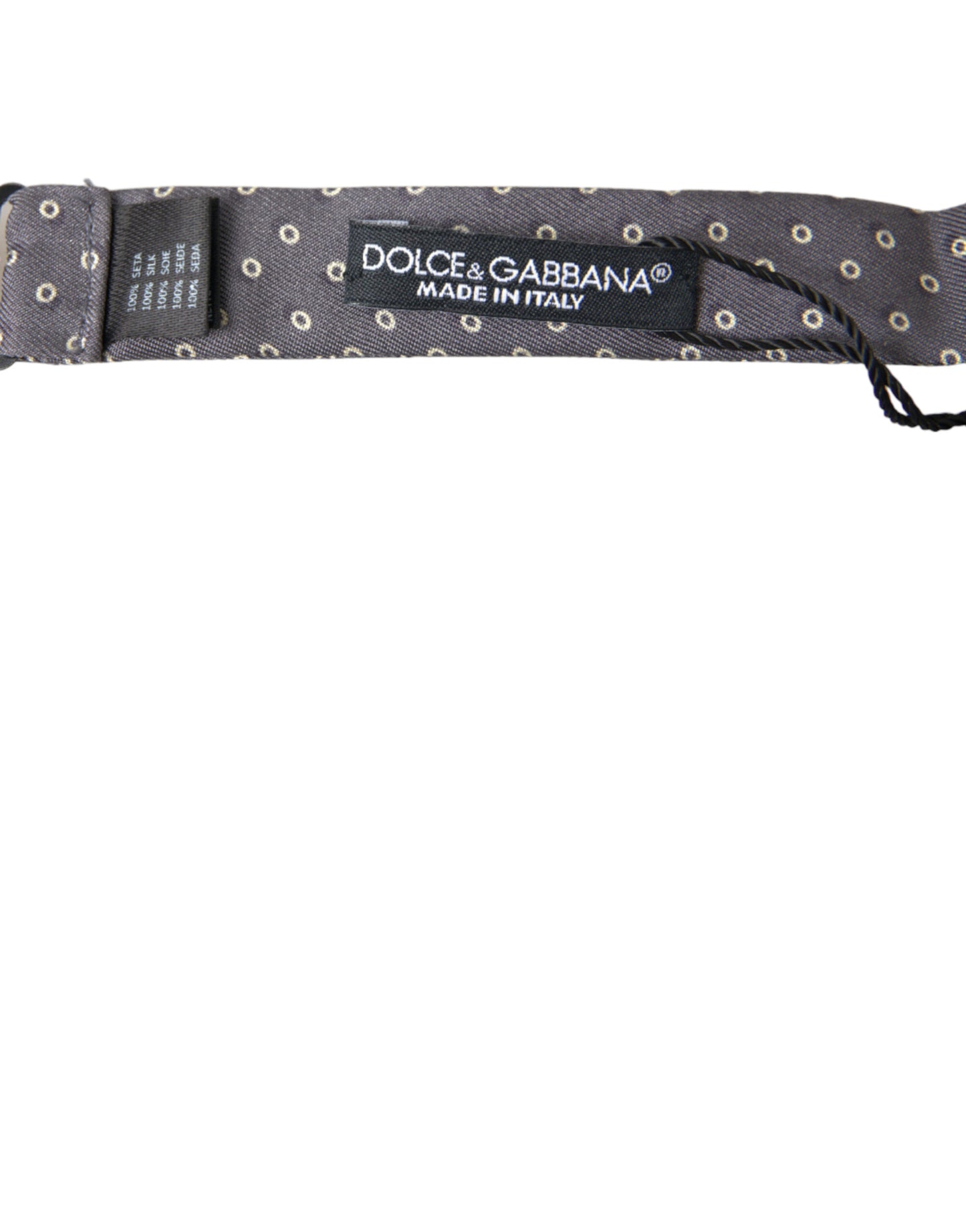 Dolce & Gabbana Graue Polka Dots Seidenfliege mit verstellbarem Halsausschnitt Papillon