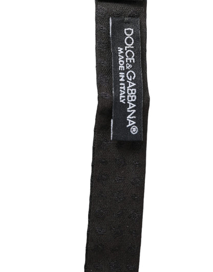 Dolce & Gabbana Braune Fantasie Seide Verstellbare Hals Männer Papillon Fliege